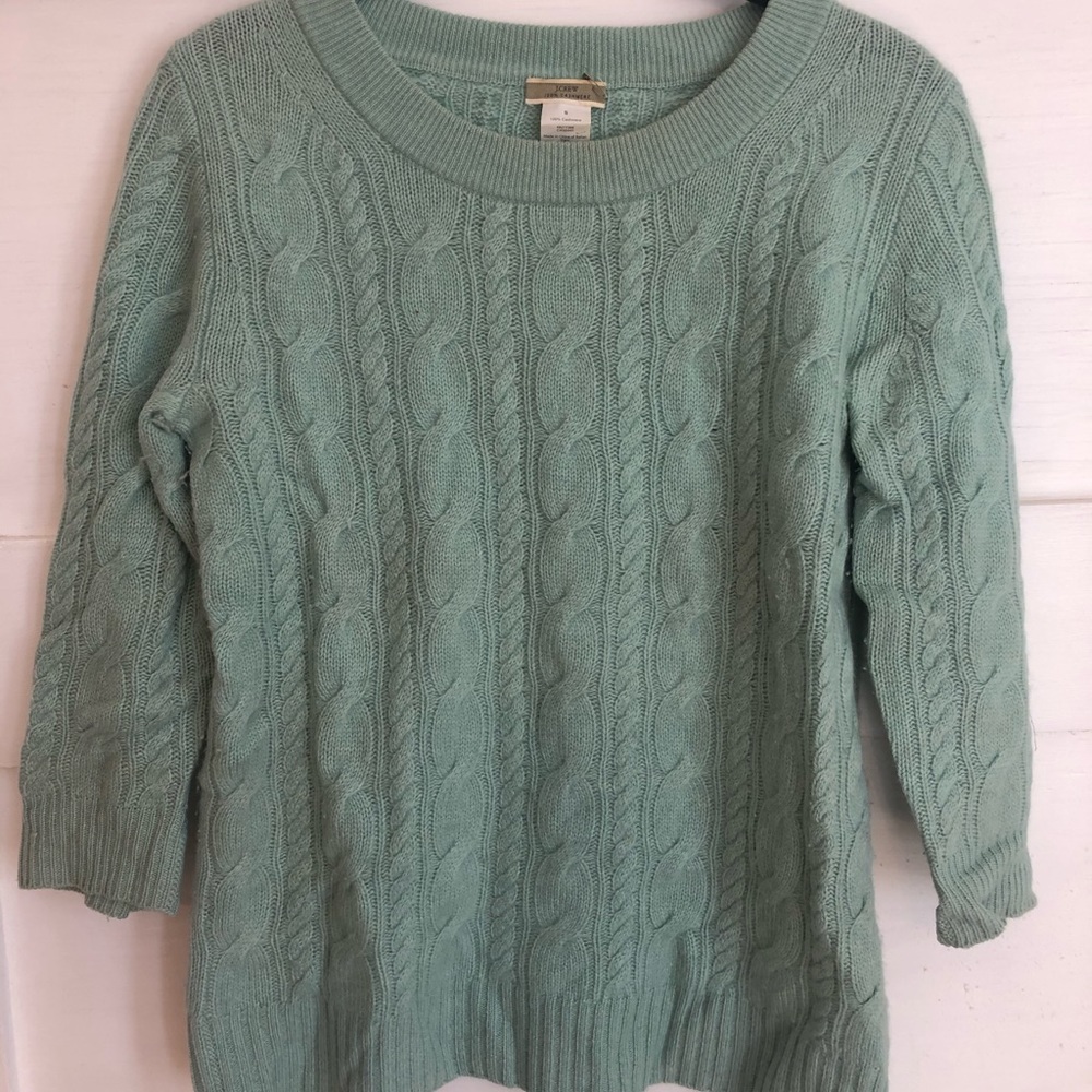 JCrew S mint green cashmere sweater